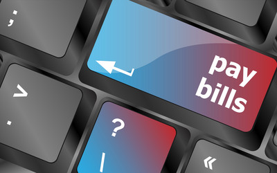 Bills button on the computer keyboard vector