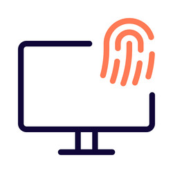 fingerprint sensor for secure monitor access vector image