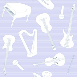 Seamless pattern with musical instruments vector