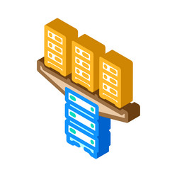server virtualization data center isometric icon vector image