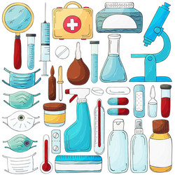 Doctor tools medical equipment Stock Vector