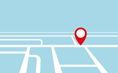 map navigation red pointer on the road vector image