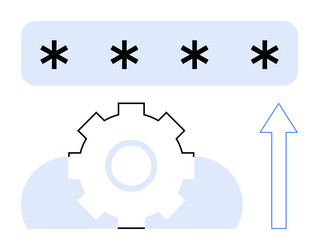 secure cloud backup process with gear mechanism vector image