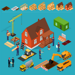Road construction isometric composition Royalty Free Vector