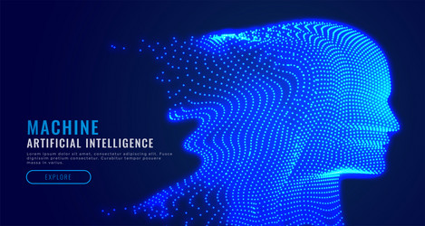 digital artificial intelligence particle face vector image