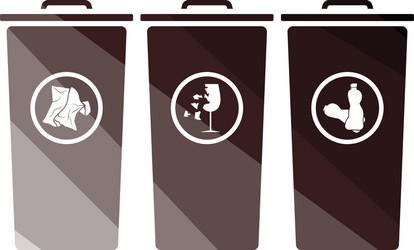 garbage containers with separated trash icon vector