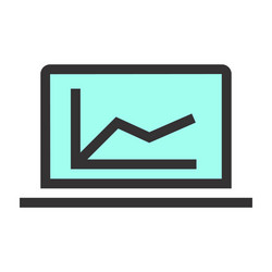graph on display icon high-tech vector image