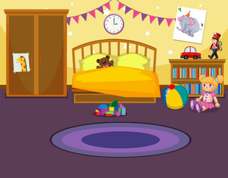 Interior of child bedroom vector