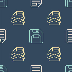 set line file document delete and floppy vector image