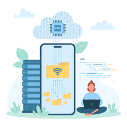 files and document download management tiny vector image