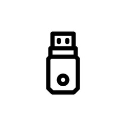flash disk icon computer component outline vector image