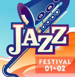 Music festival jazz advertising poster vector