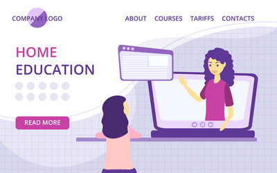 online courses website homepage vector