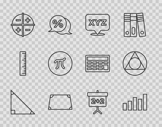 set line triangle math graph schedule chart vector image