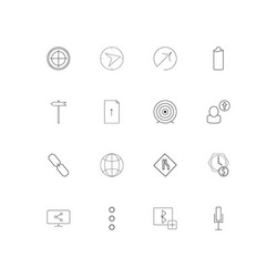 web applications linear thin icons set outlined vector image