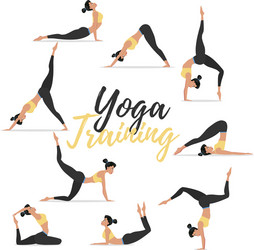 yoga asanas set isolated on white background Vector Image