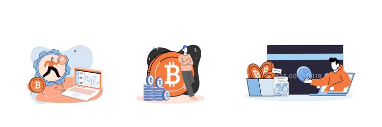 cryptocurrency bitcoin mining metaphor blockchain vector image