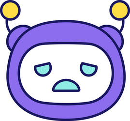 Sad robot emoji color icon Royalty Free Vector Image