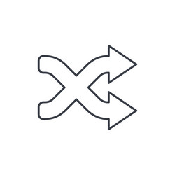 shufle mix random intersecting arrow thin line vector image