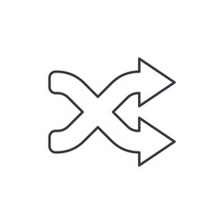 shufle mix random intersecting arrow thin line vector