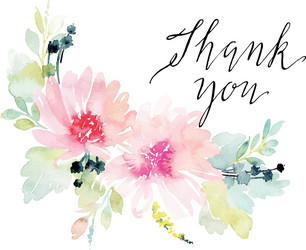 Watercolor Floral Greeting Card Vector Image