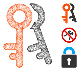 access keys polygonal web mesh vector image