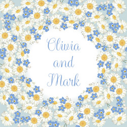 Chamomile & Forget-Me-Not Floral Pattern Vector Image