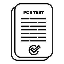 pcr test result document showing negative vector image