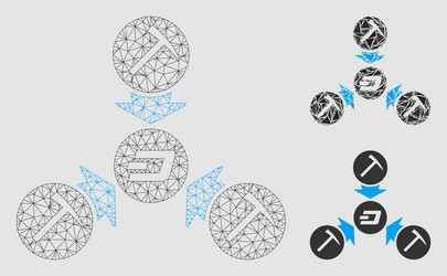 dash mining pool mesh carcass model vector image
