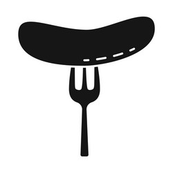 isolated object fork and sausage symbol vector image