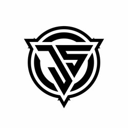 js logo with triangle shape and circle vector image
