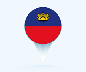map pointer with flag of liechtenstein vector image