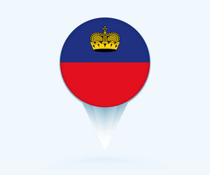 map pointer with flag of liechtenstein vector