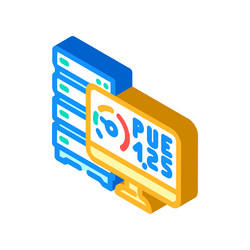 power usage effectiveness meter isometric icon vector image