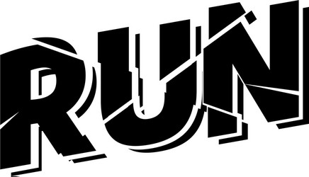 Run Typography - Athletic Sport Vector Image