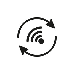 wifi signal in circular arrow connecting process vector image