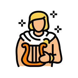 Prometheus greek god ancient color icon Royalty Free Vector