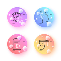 calendar time idea and view document minimal line vector image