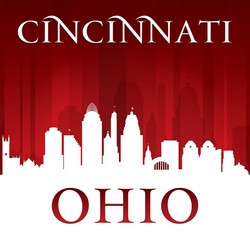 Cincinnati Skyline Silhouette Vector Image