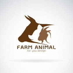 Farm Animal Icons - Cow, Pig, Chicken, Goat Vector Image