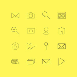 interface linear icon set simple outline icons vector image