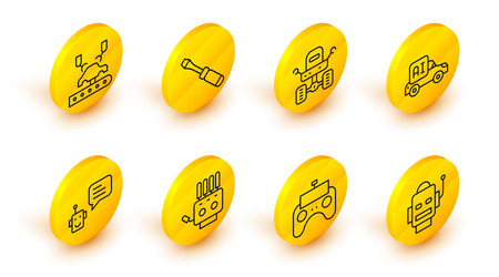 set line robot remote control mechanical vector image