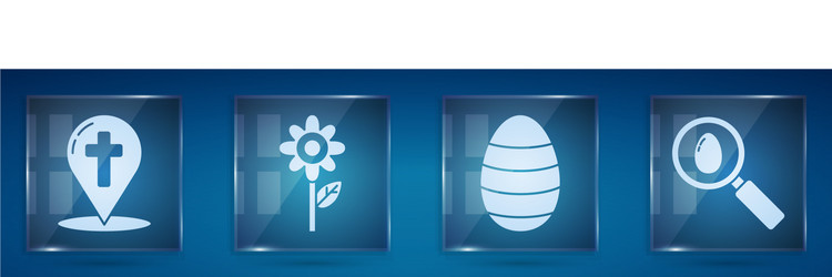 set map pointer with christian cross flower vector image