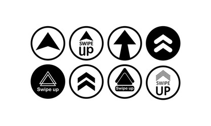 swipe up arrow icon modern button for web vector image