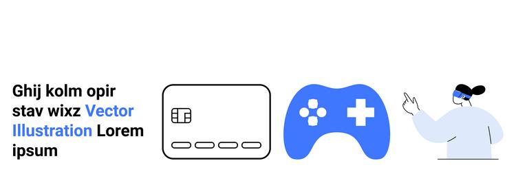 exploring virtual reality with game controller vector image