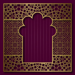Golden Oriental Arch Ornament Vector Image
