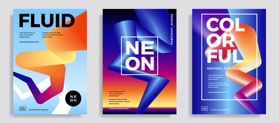 abstract design templates with 3d flow shapes vector image