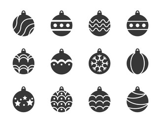 christmas ball bauble icon set suitable for use Vector Image