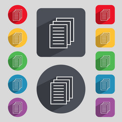 Copy file sign icon duplicate document symbol set vector