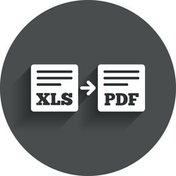 export xls to pdf icon file document symbol vector